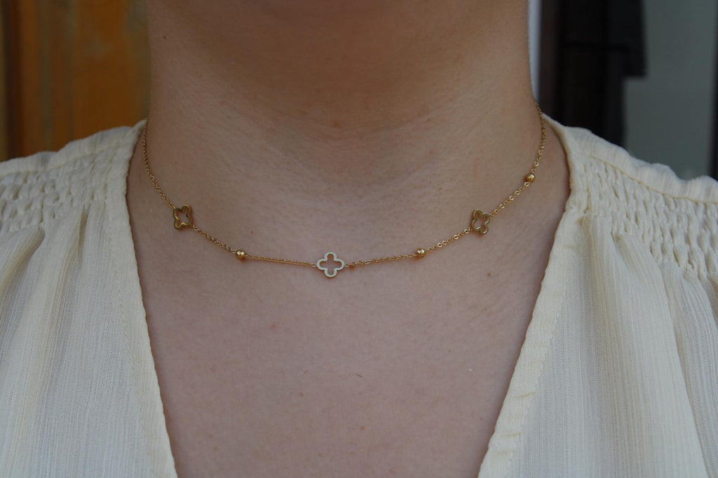 Minimalistische Gouden Ketting Open Klavers | Jewellery by Marie